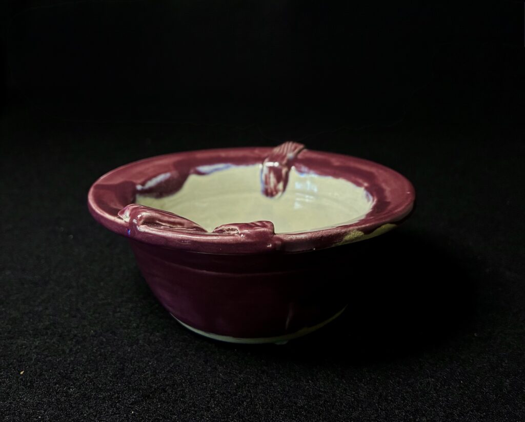 Small Purple Passion Decorated Bowl by V Norton