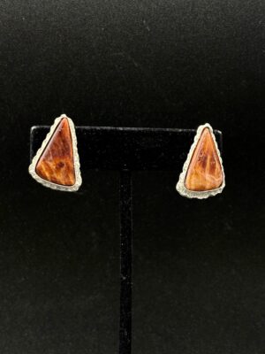 Fine Silver and Spiney Oyster Earrings by Joan Roberts 5011e