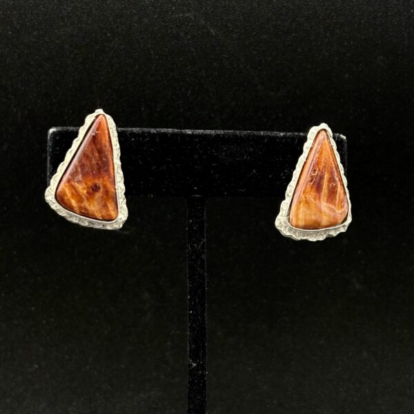 Fine Silver and Spiney Oyster Earrings by Joan Roberts 5011e