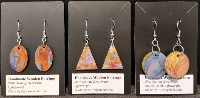 Handmade Wooden Earrings by Iris Yang