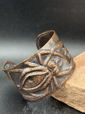 Spider-Eye Repousse Cuff by Kristine Mills