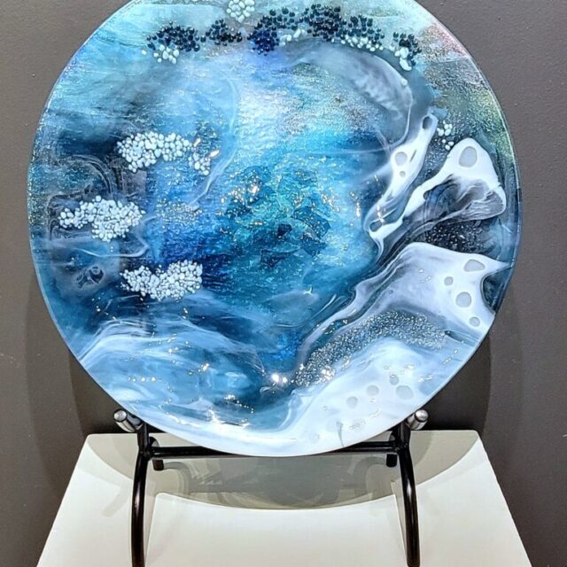 Rainbow Clouds Wall Bowl by Susan Moody