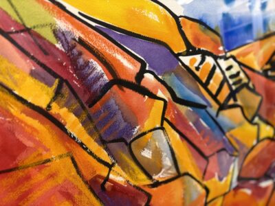 Desert Arroyo Series No4 by Myrna Harrison