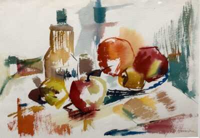 Fruit with Bottle No2 by Myrna Harrison