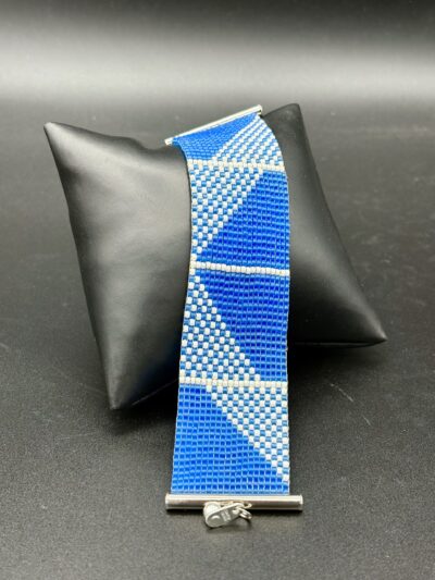 Blue and Pearl White Angles by Nancy Leicht NanC7