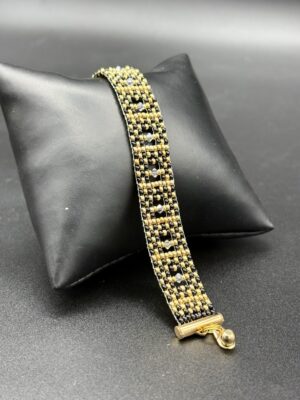 Black and Gold Swarovski Focal by Nancy Leicht NanMM12