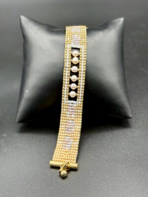 Gold with Pink Pearls by Nancy Leicht NanP10