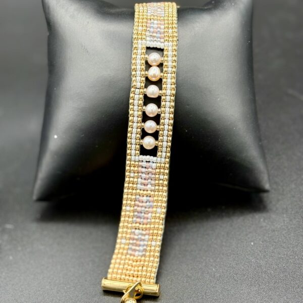 Gold with Pink Pearls by Nancy Leicht NanP10