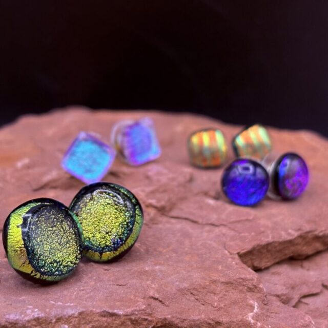 Fused Glass Post Earrings by Karen Puckett