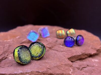 Fused Glass Post Earrings by Karen Puckett