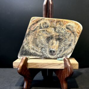 Brown Bear with Turquoise by Leanne Lee