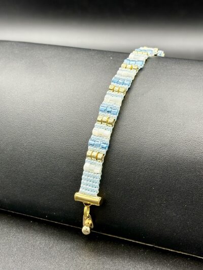 Mother of Pearl and Gold Hematite Heishi by Nancy Leicht NanC15