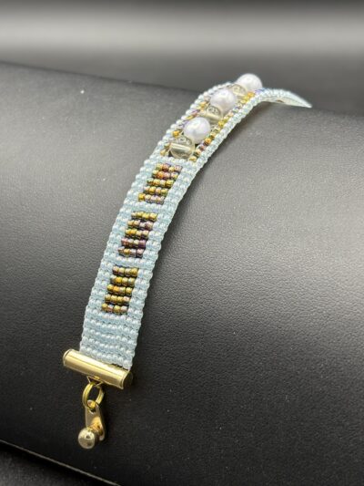 Pale Blue and AB Gold by Nancy Leicht NanC18B