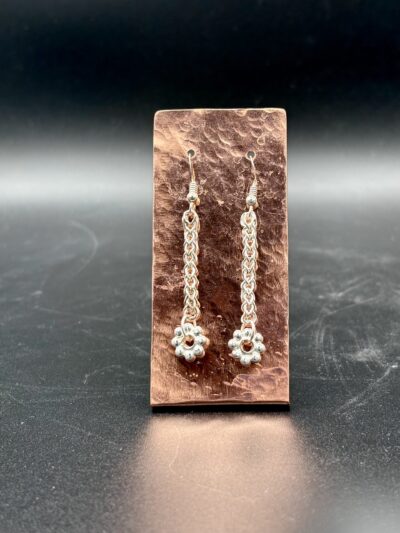 Fine Silver Roman Chain with Sterling Silver Bead Earrings by Nancy Bihler NB-1001
