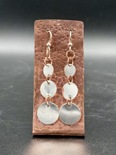 Sterling Silver and Copper Disk Earrings by Nancy Bihler NB-1393