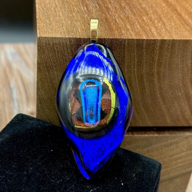 Fused Glass Pendant w/Gold Bail by Karen Puckett