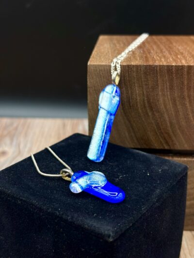 Sterling Silver Necklace with Fused Glass Pendant by Karen Puckett