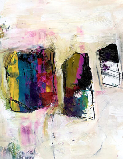 Mixed Media Layers in Abstract Compositions