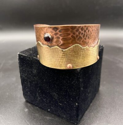 Garnet Copper and Brass Bracelet LP-B3 by Leonor Pisano