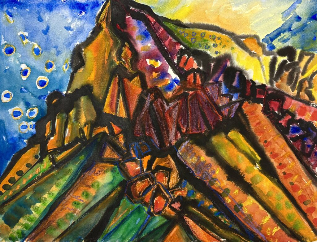 Mountain Top and Stars by Myrna Harrison