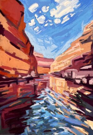 Marble Canyon Reflections River Mile 18 by Betsy Menand