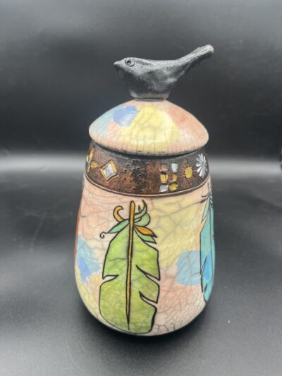 Feathers with Lid by Lyn and Ken Mikell 2146