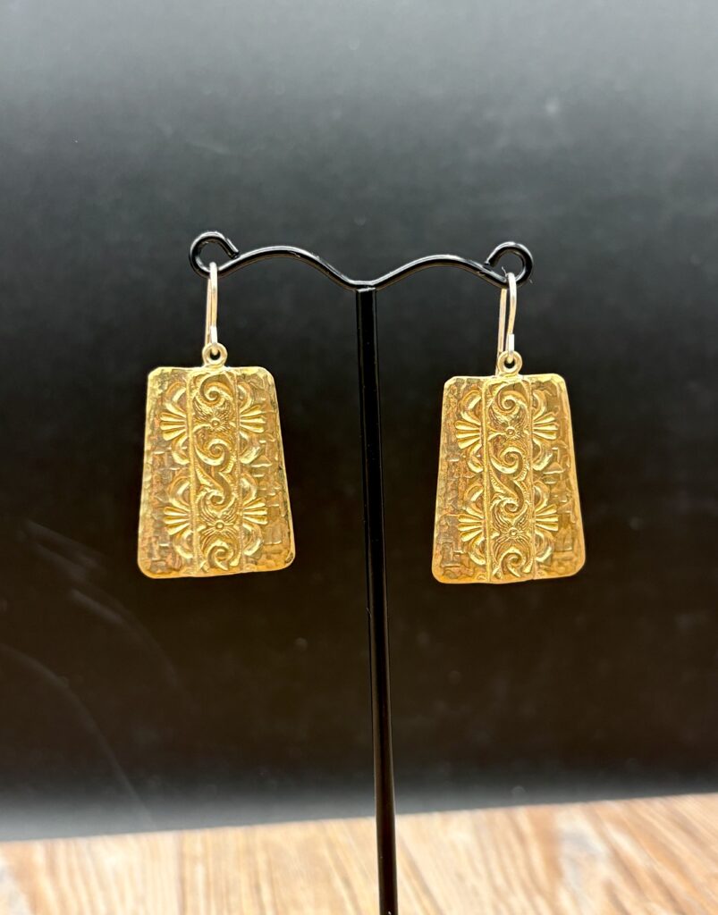 Bronze Saddle Design Earrings by Tom Yazzie TYE-723
