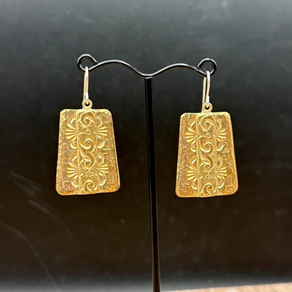 Bronze Saddle Design Earrings by Tom Yazzie TYE-723