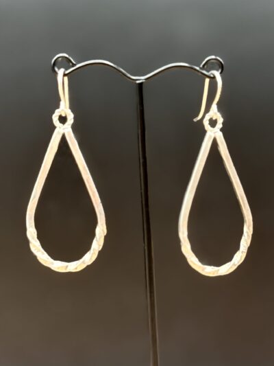 Sterling Silver Square-Wire Teardrop Earrings by Tom Yazzie TYE-806