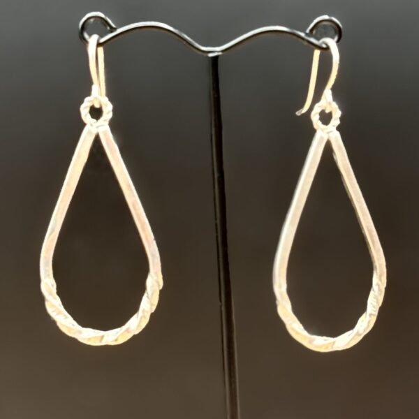 Sterling Silver Square-Wire Teardrop Earrings by Tom Yazzie TYE-806