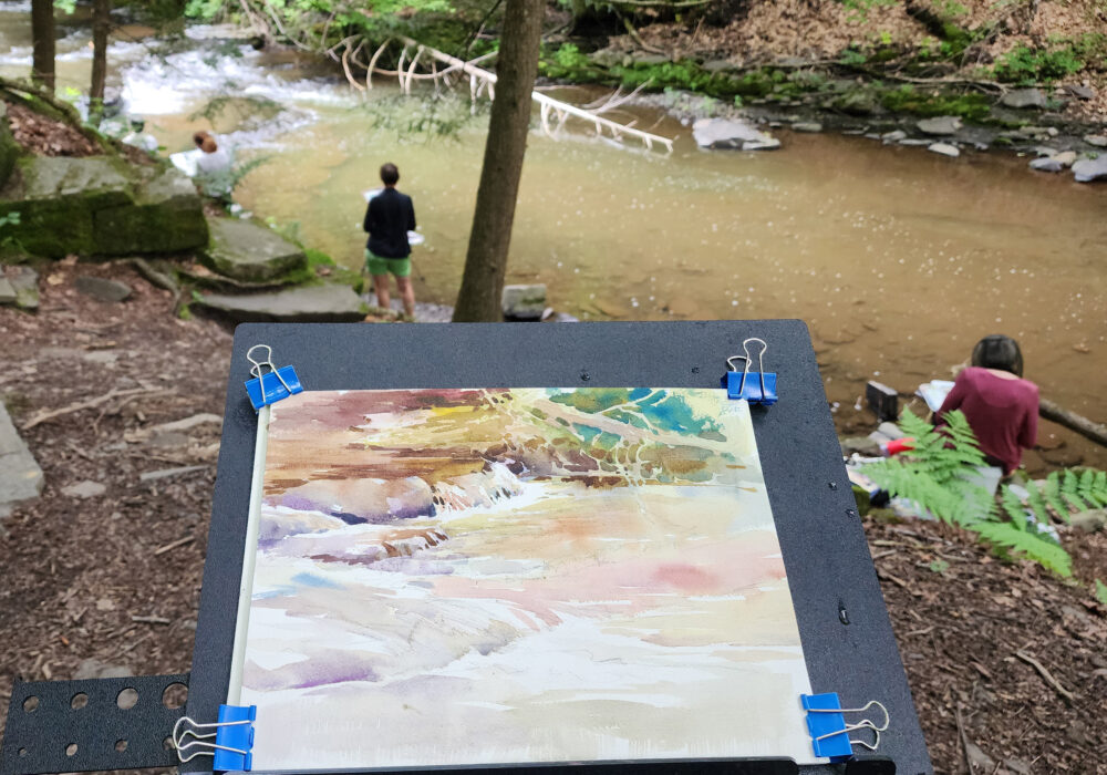 JGPollard_demo at HRVAW, plein air day at Huyck_2024_2