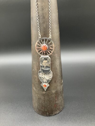 Meteorite Flings Around the Sun Pendant by Kris Mills