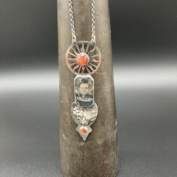 Meteorite Flings Around the Sun Pendant by Kris Mills