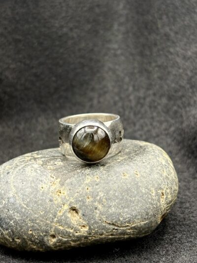 Tiger's Eye Pinkie Ring by Kris Mills