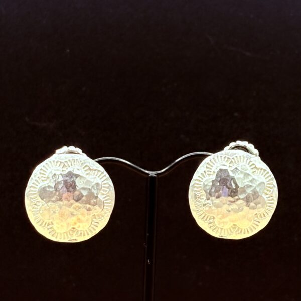 Sterling Silver Concho Post Earring by Tom Yazzie TYE-441