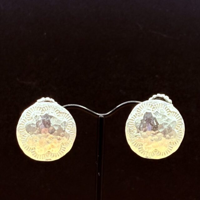 Sterling Silver Concho Post Earring by Tom Yazzie TYE-441
