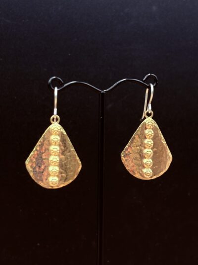 Polished Bronze Shield Design Earrings by Tom Yazzie TYE-707