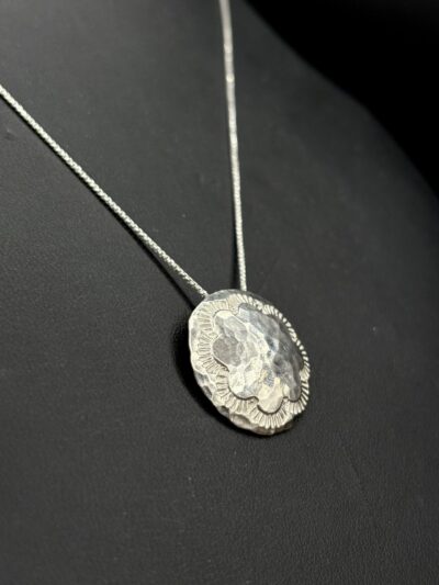 Sterling Silver Concho Pendant by Tom Yazzie TYP-616