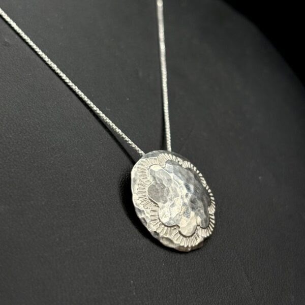 Sterling Silver Concho Pendant by Tom Yazzie TYP-616