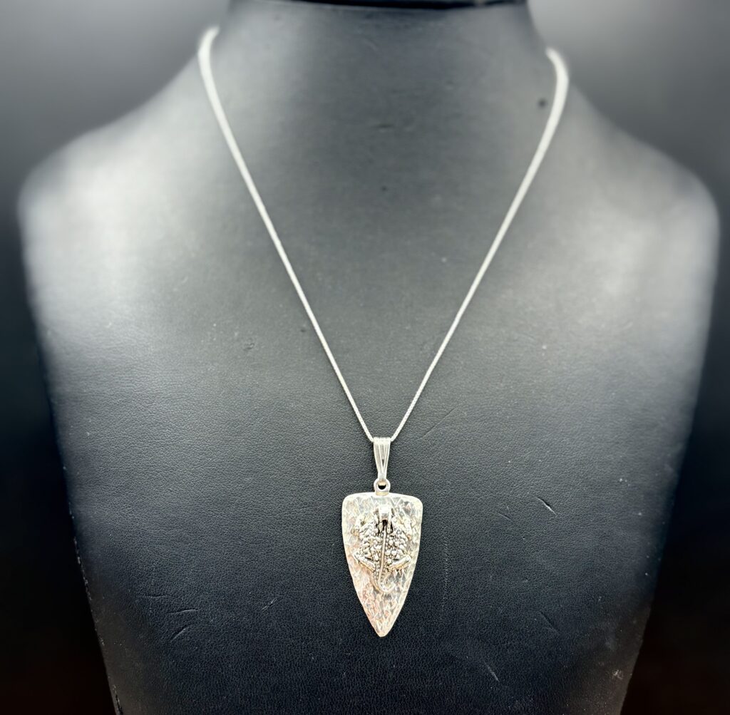 Sterling Silver Horned Toad Pendant with 20″ Chain by Tom Yazzie TYP749