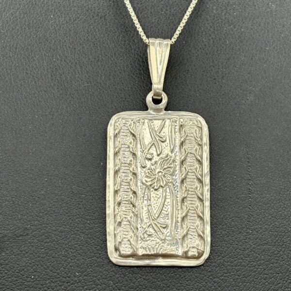 Sterling Silver Floral Design Pendant by Tom Yazzie TYP908