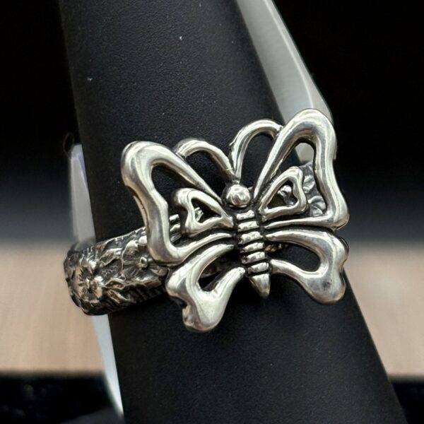Sterling Silver Butterfly Ring by Tom Yazzie TYR784