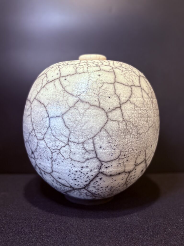 Large Lidded Naked Raku by Jeff Perkins