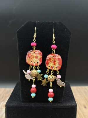 Pink and Red with Bird and Star Bead by Sharon Gilham SCS306E