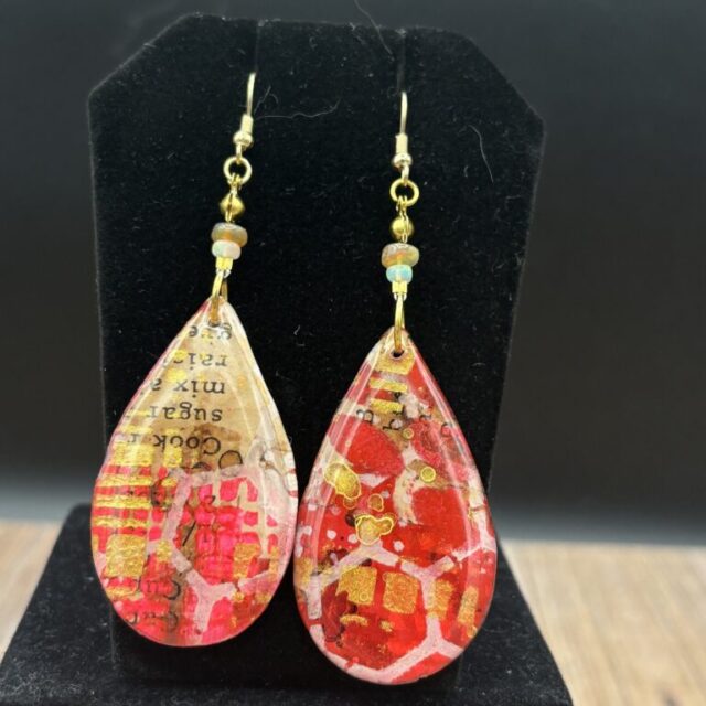 Ethiopian Opal Beads Red and Pink Tear Drop by Sharon Gilham SCS308E