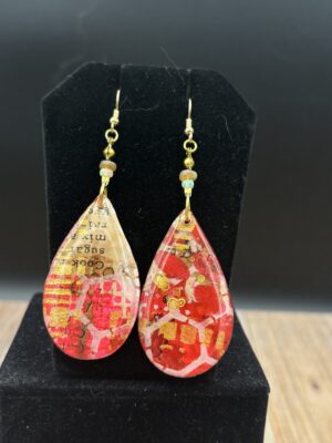 Ethiopian Opal Beads Red and Pink Tear Drop by Sharon Gilham SCS308E