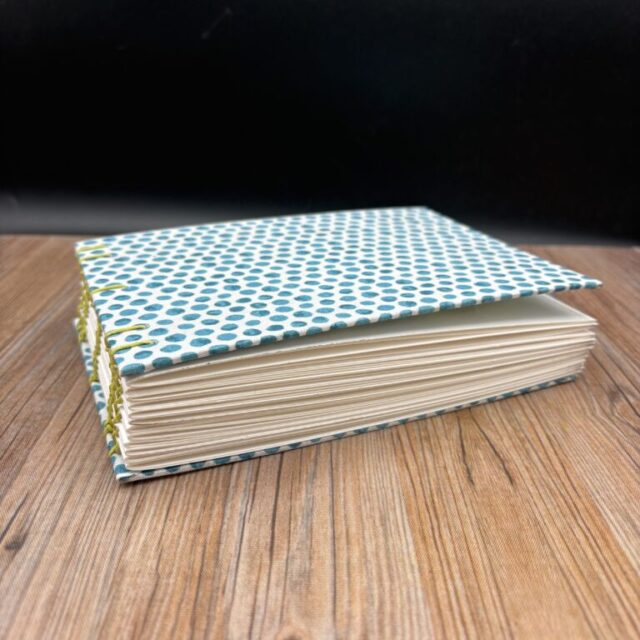 Turquoise Dots Medium Stitched Book by Julie Richard
