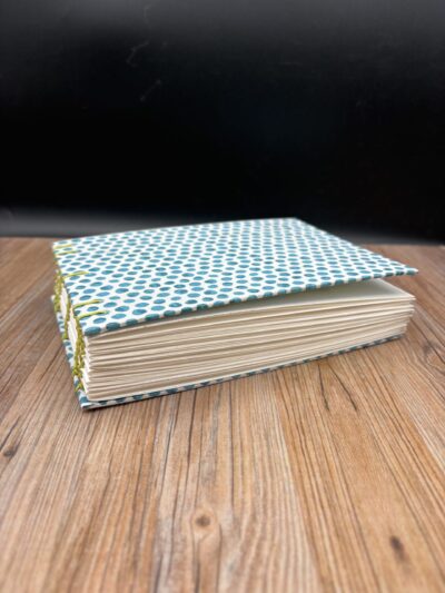 Turquoise Dots Medium Stitched Book by Julie Richard