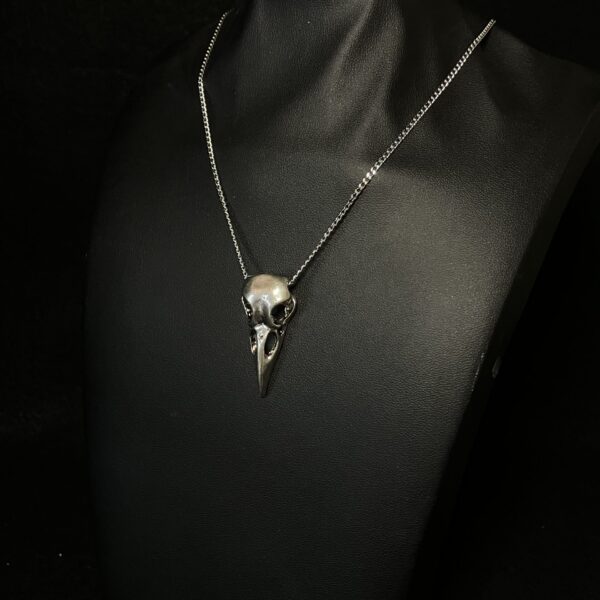 Pewter Raven Skull Necklace by Deanne McKeown DMK7030