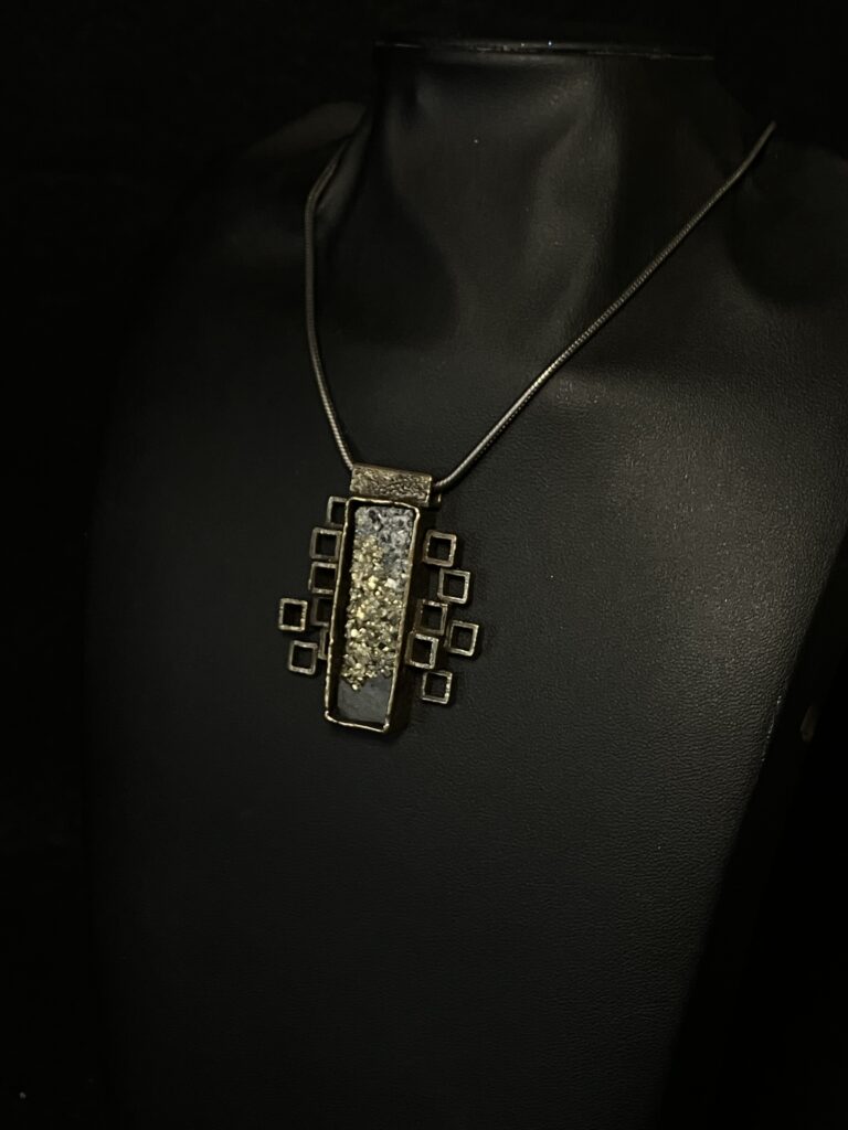 Slate and Iron Pyrite Necklace by Deanne McKeown